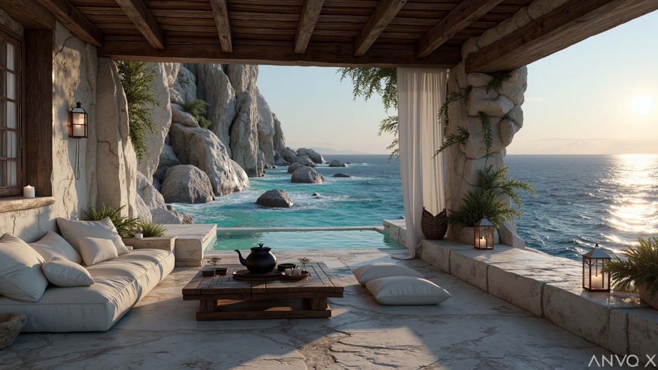 Smooth Jazz Sunset on Cliffside Terrace | Relaxing Seaside Jazz Lounge for Evening Peace
