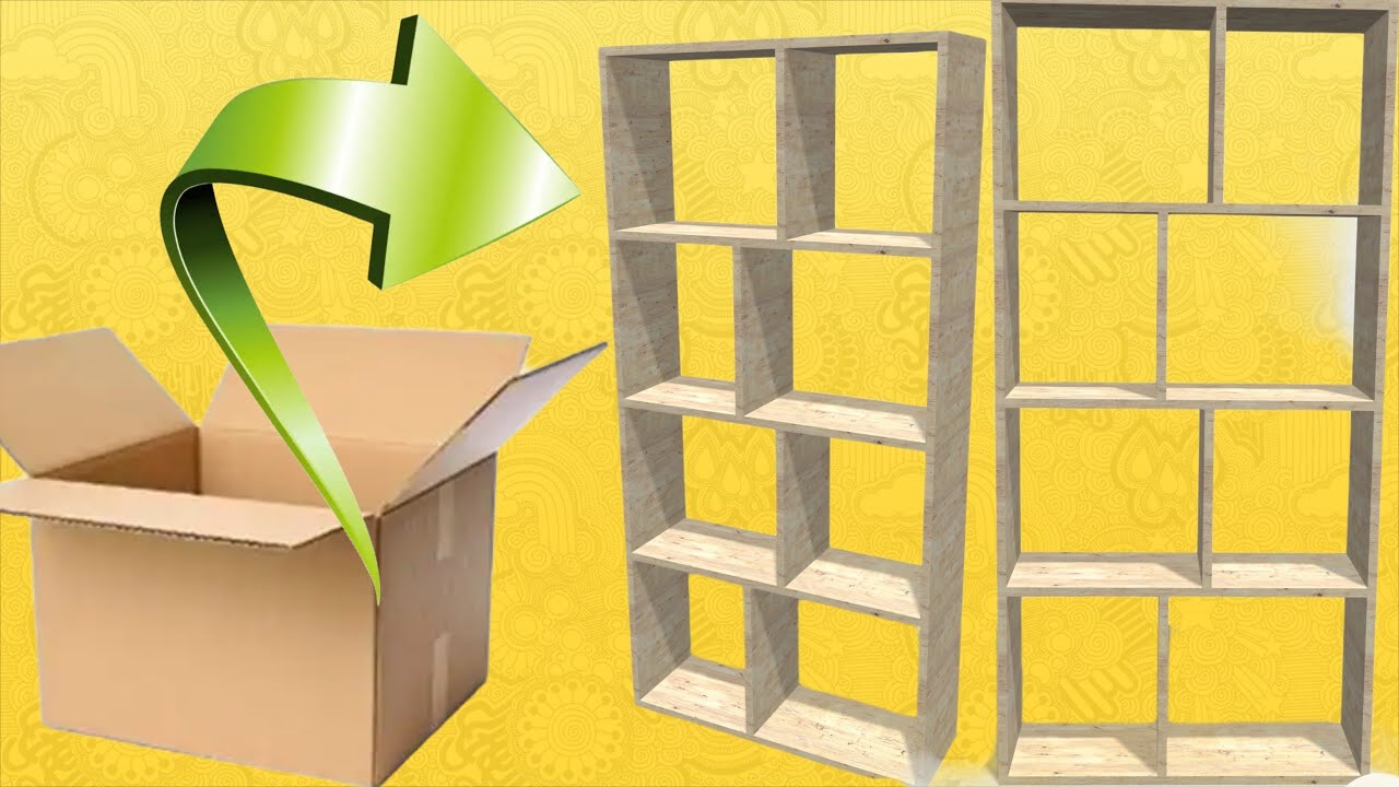 صنع خزانة كتب من الكرتون 😲 faire une bibliothèque en carton 😲 make a bookcase from cardboard