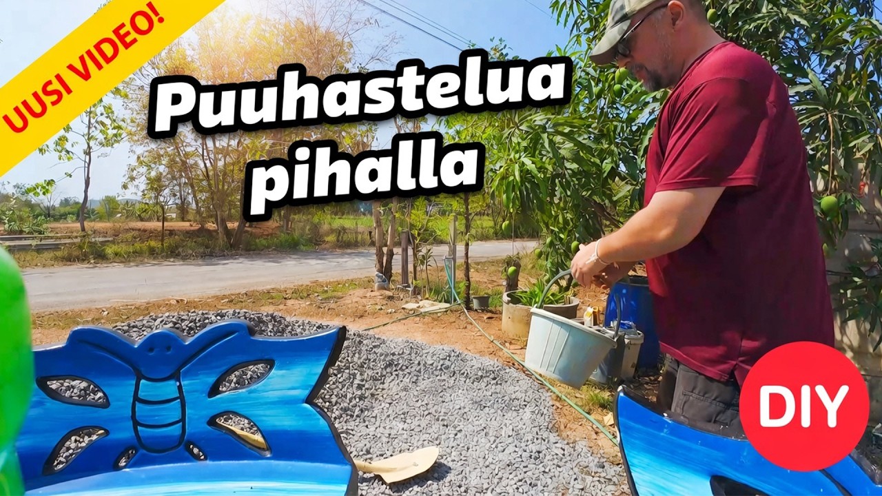 Puuhastelua pihalla