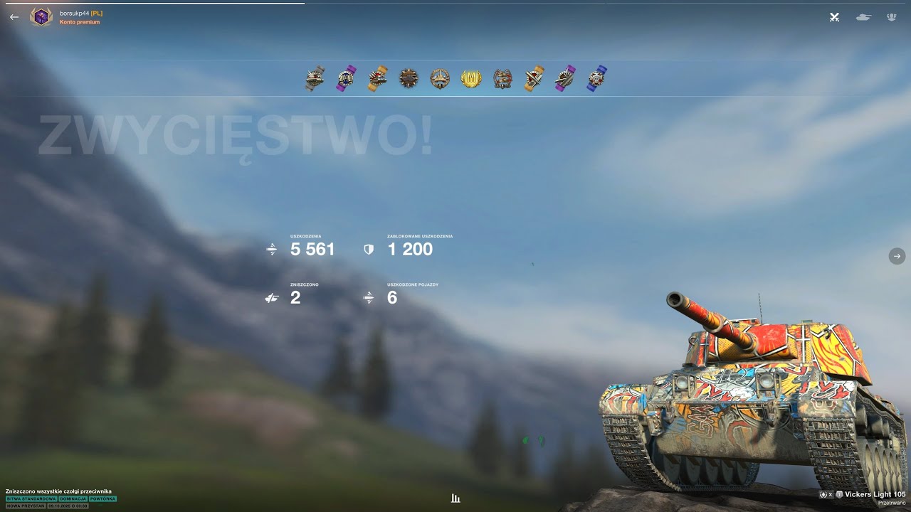 Vickers Light - 5500 dmg, 2 kills *WoT Blitz*
