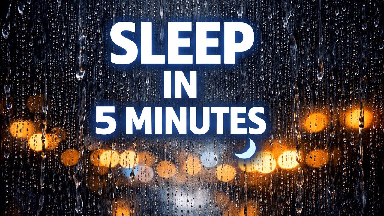 Insomnia Relief: Extreme Rain on Glass Window 4K | Calm Night Ambience