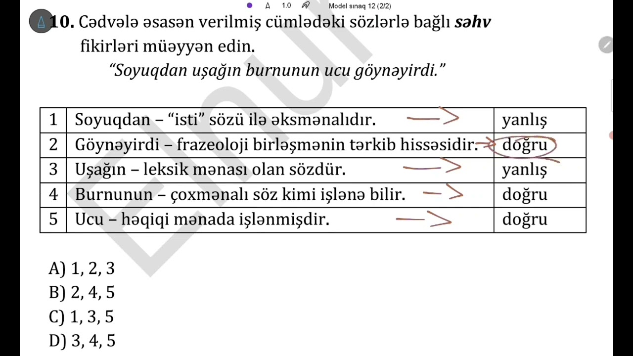 İbtidai Azərbaycan dili MİQ 2023 imtahanı nümunəsi suallar / 6 -Elnur Camallı.