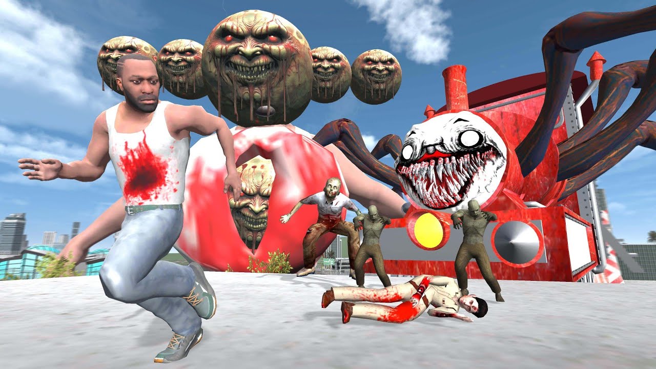 Franklin Vs Moon Head And Choo Choo Charles - INDIAN BIKES DRIVING 3D