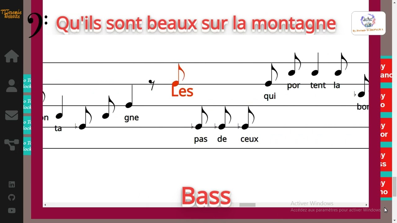 Qu'ils sont beaux sur la montagne - Bass