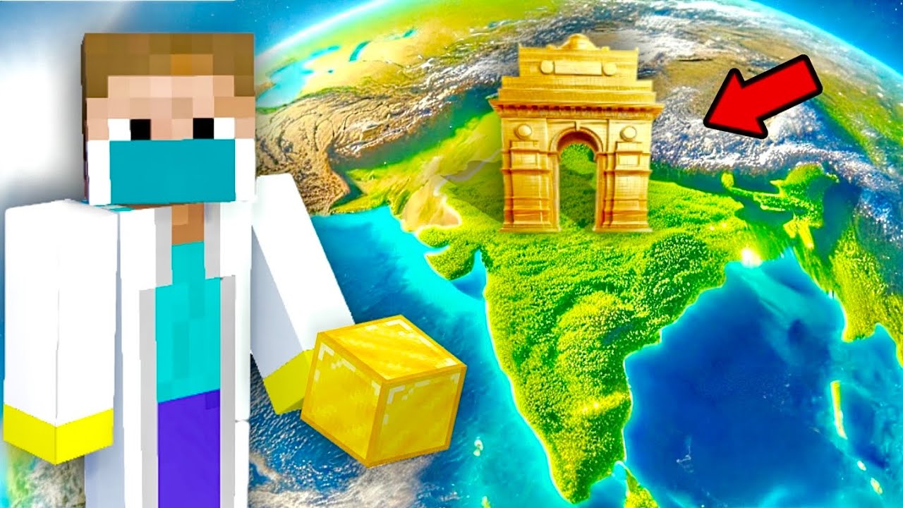 I Built GOLDEN INDIA GATE With 1,14,217 Gold Blocks in Minecraft | Addon Nagar