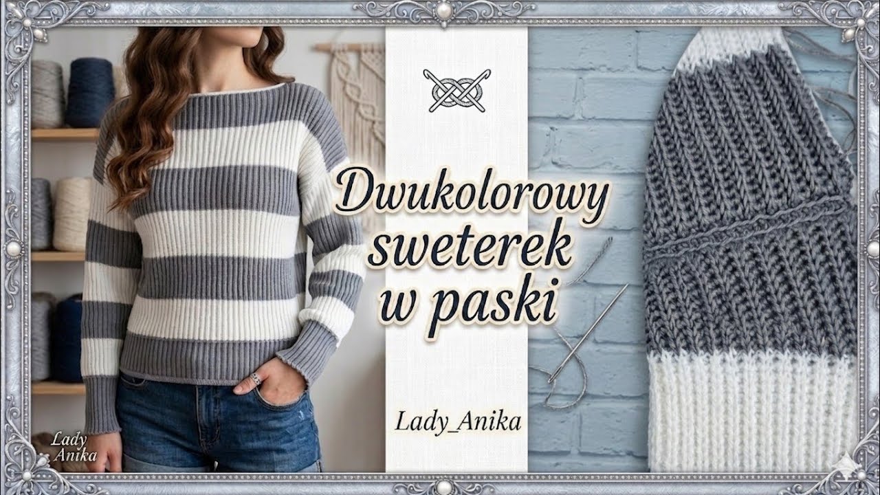 Modny sweter w pasy - tutorial jak ładnie zszyć ramiona, szew