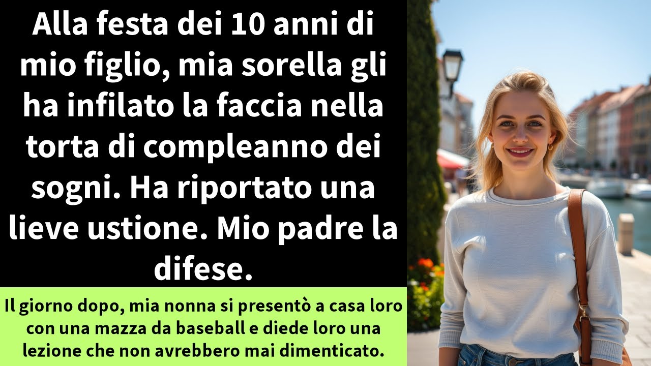 Alla festa dei 10 anni di mio figlio, mia sorella gli ha infilato la faccia nella torta di