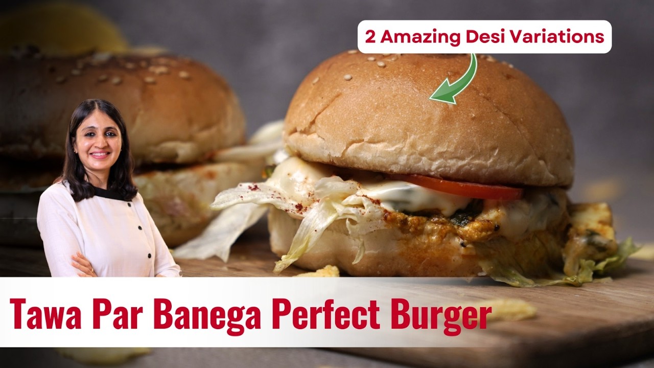 2 तरह के देसी तवा बर्गर घर पर बनाओ | Street Style Crispy Veg Burger Recipe