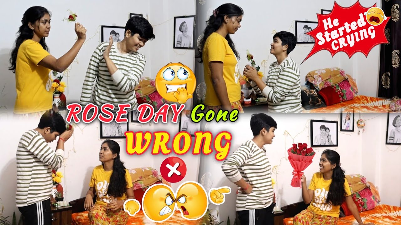ROSE DAY Gone Extremely WRONG❌BABAN Started Crying😭@Ghutu_Baban #prank #funny #couple