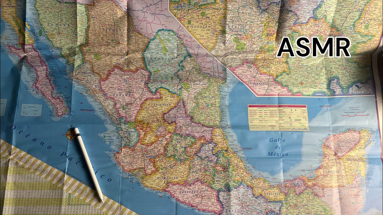 ASMR | recorriendo México en un mapa (susurro) 🗺 🇲🇽
