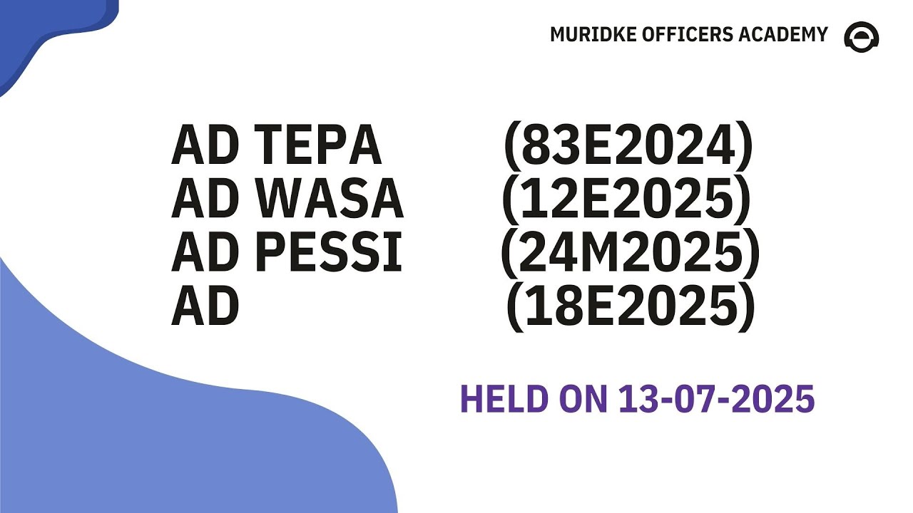 100 MCQs Solved | AD TEPA & AD PESSI Exam 13 July 202