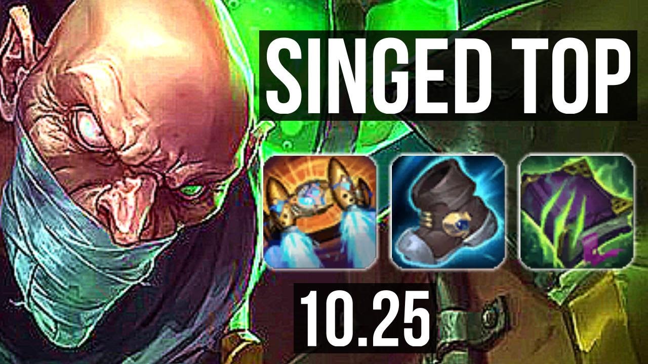SINGED vs AKALI (TOP) (DEFEAT) | Rank 5 Singed, 600+ games, Dominating | BR Master | v10.25