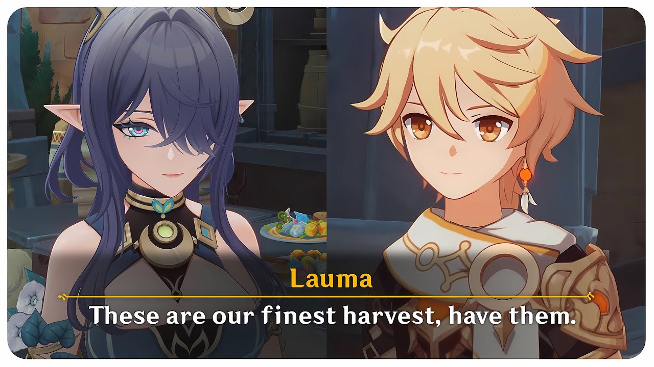 Lauma being a Mom Giving Free Food to Traveler (Cutscene) | Genshin Impact 6.0 Luna I