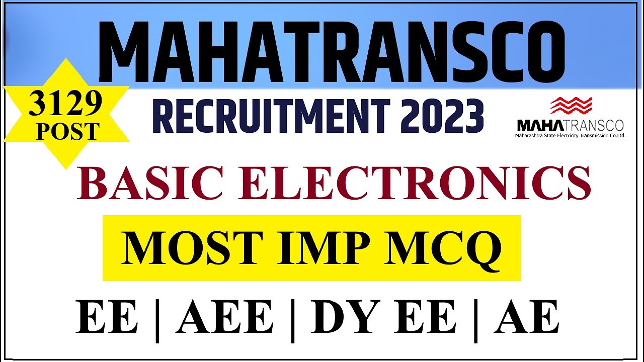 MAHATRANSCO BASIC ELECTRONICS MOST IMP MCQ 2023, महापारेषण भरती , QUESTION PAPER,