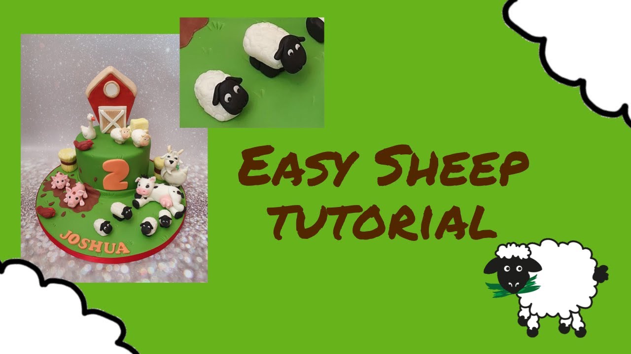 East fondant sugarpaste sheep cake topper tutorial