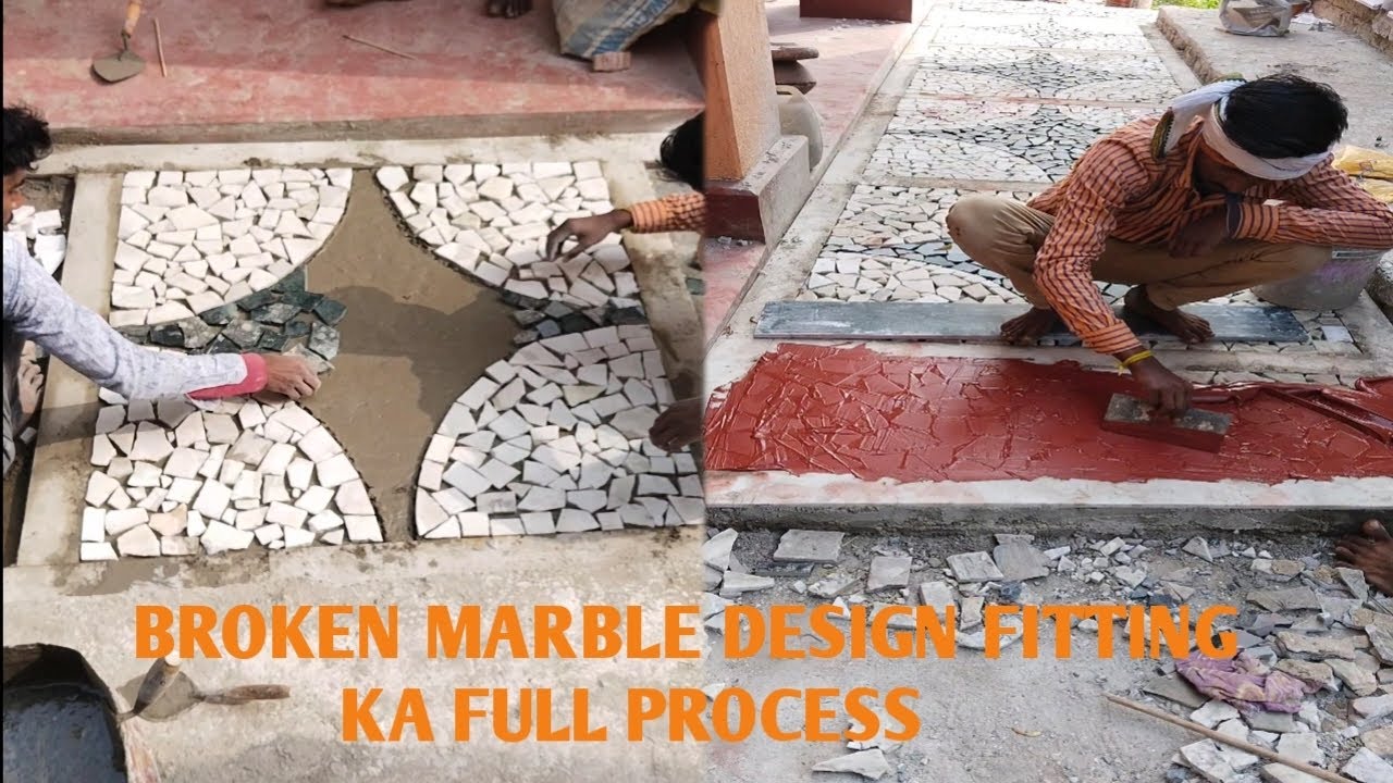 How To Broken Marble Install || Tuta hua marble se design kise banaye