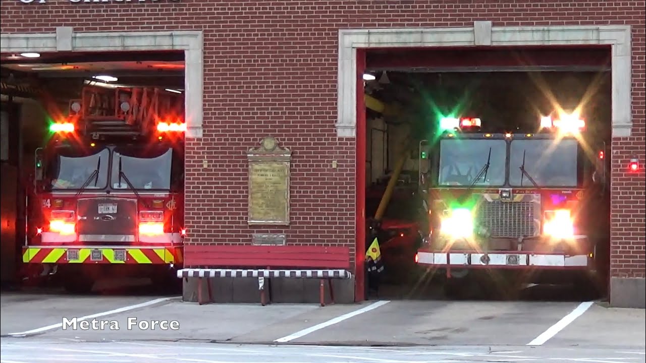 Chicago Fire Dept Engine 8 (Spare) & Truck 4 Responding