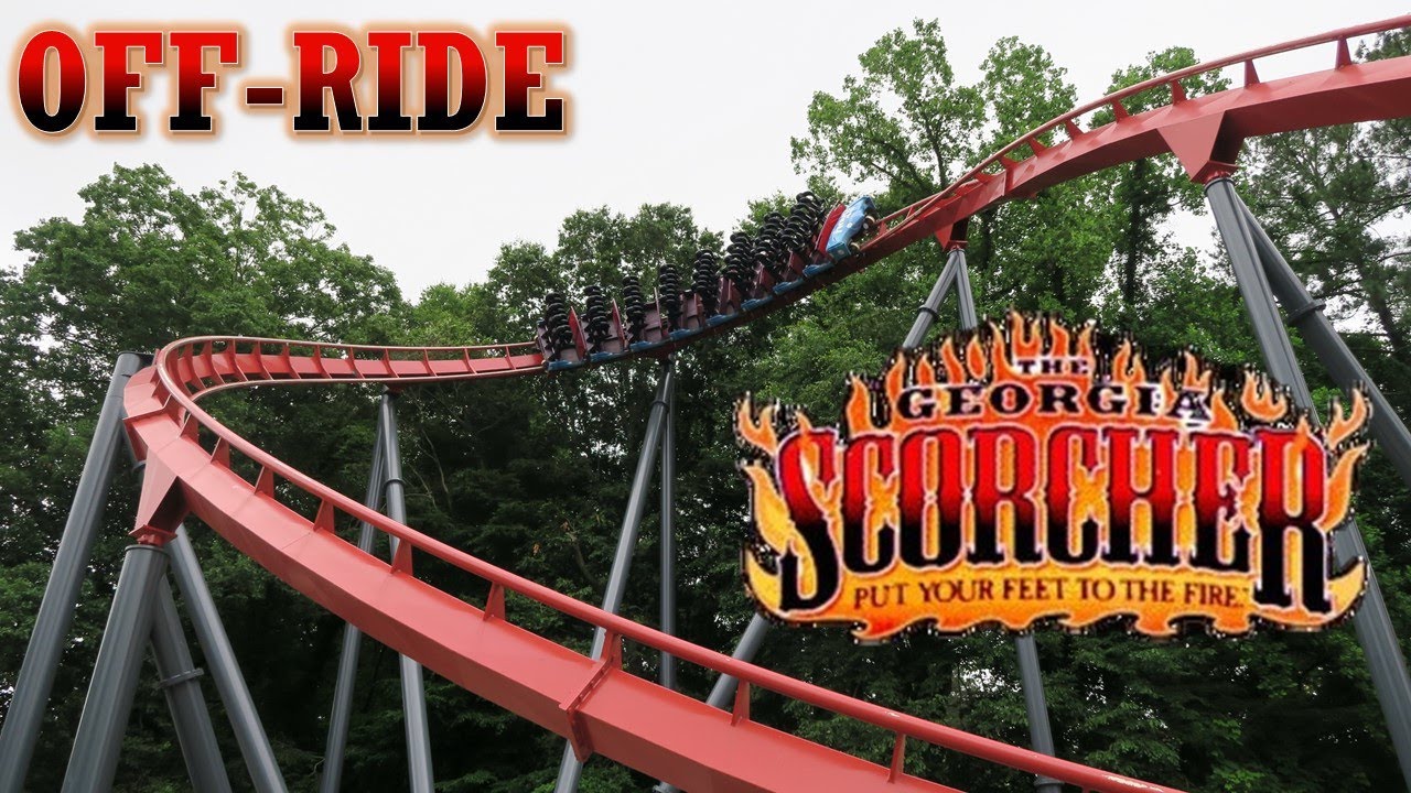 Georgia Scorcher Off-Ride Footage, Six Flags Over Georgia B&M Stand-Up Coaster | Non-Copyright