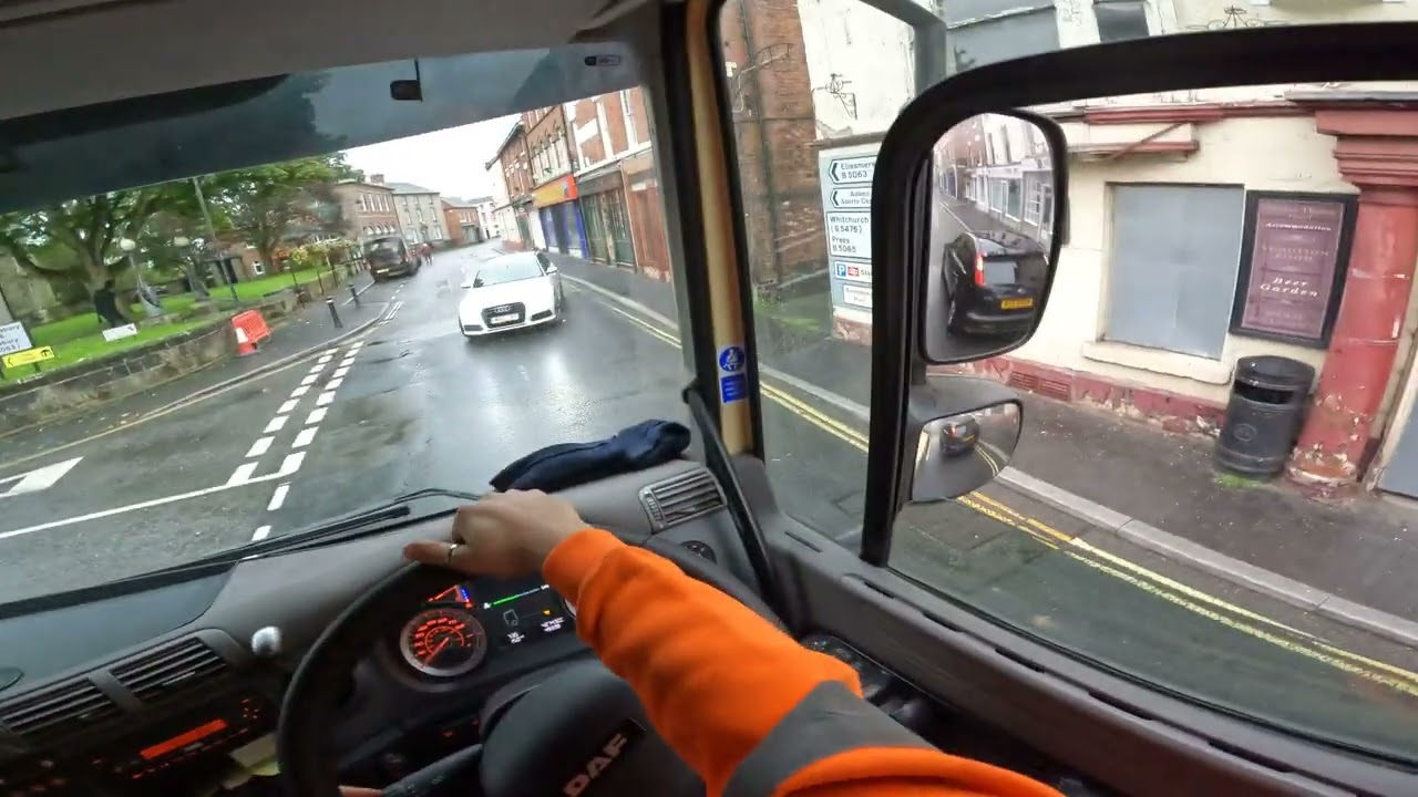 4K POV Driving a HGV through the centre of Wem in Shropshire