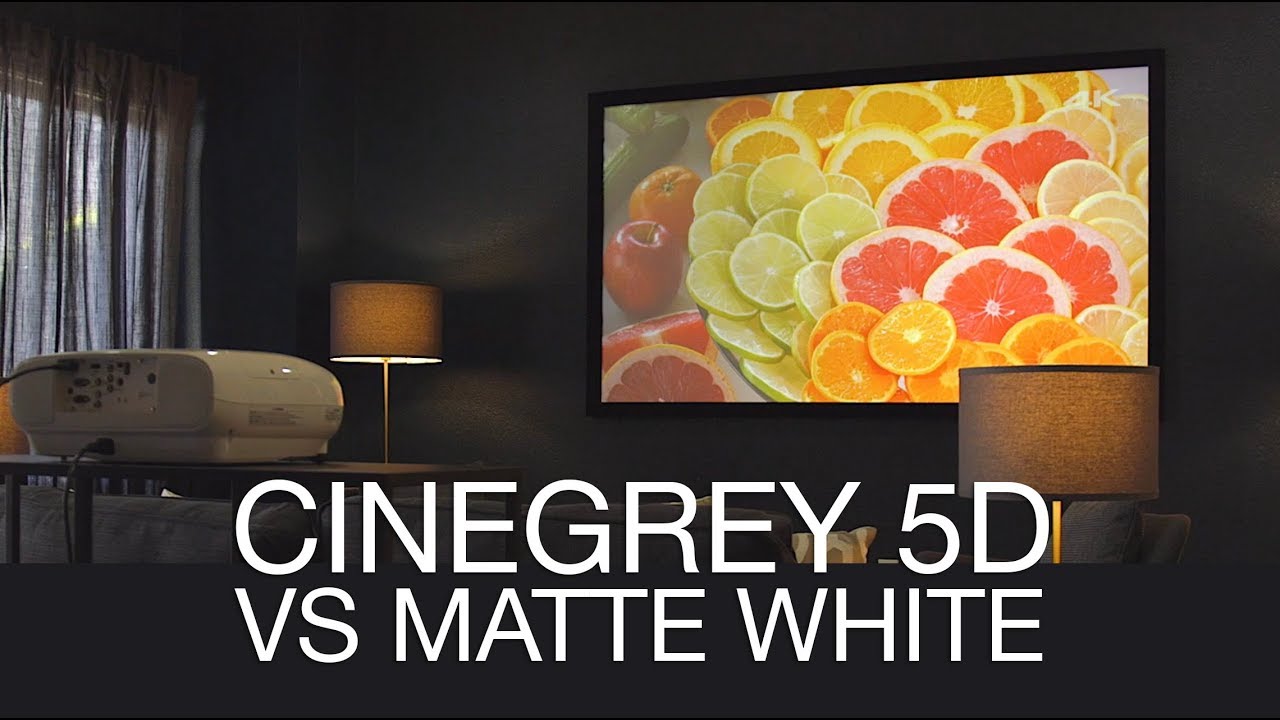 Elite Screens CineGrey 5D vs. Typical Matte White Projection Screen Material