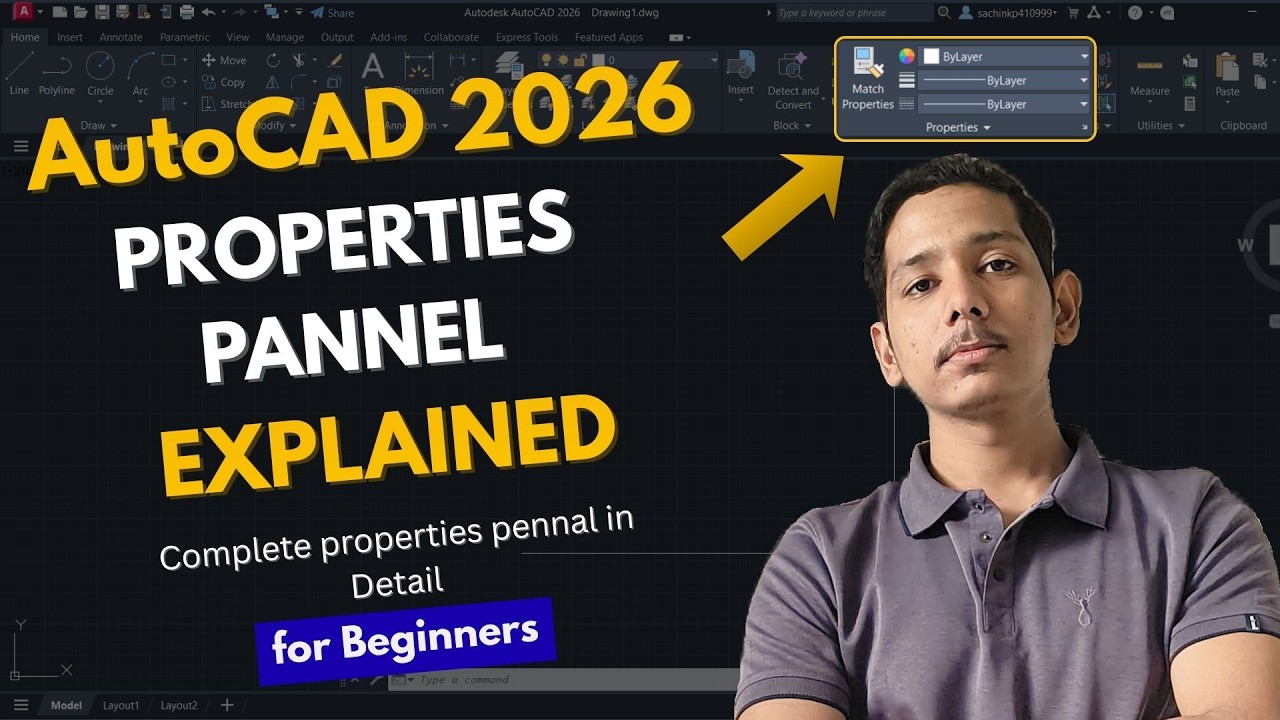 AutoCAD Properties Panel Complete Tutorial | Drafting Made Easy 🚀