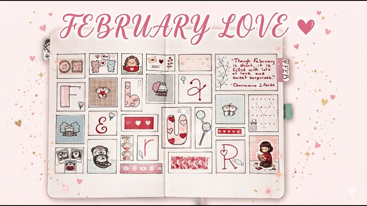 My February Bullet Journal Cover | Love Theme 💕✨