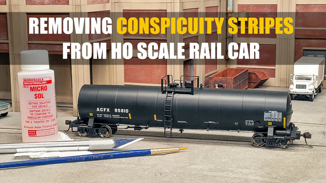 Removing Conspicuity Stripes from HO Scale Rail Car