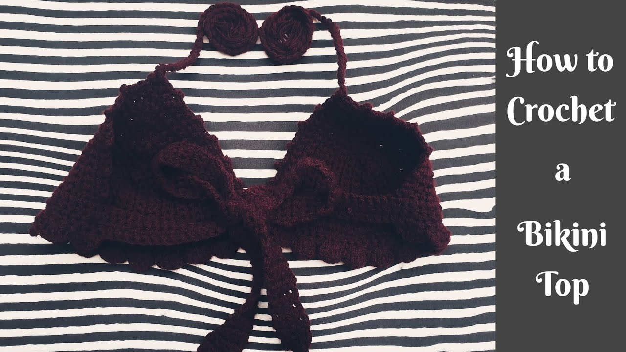 Bikini top: How to make a crochet bikini top || Bralette || by INDI DIY