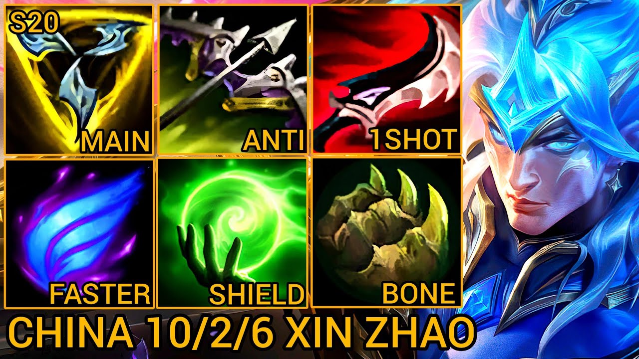 Xin Zhao MVP S Rating Jungle 10/2/6 - China Wild Rift New Meta Build & Runes By Tiarty