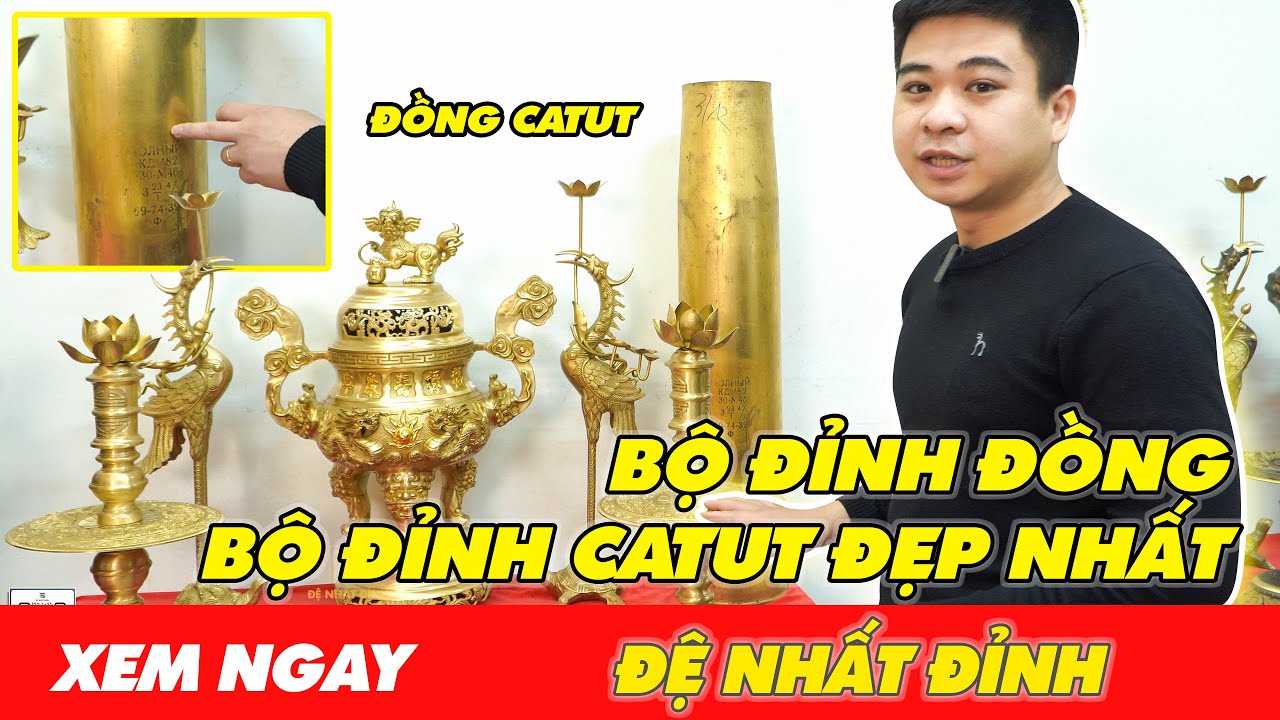 Bộ đỉnh đồng. Bộ đỉnh đồng ngũ sự Catut trên ban thờ gia tiên