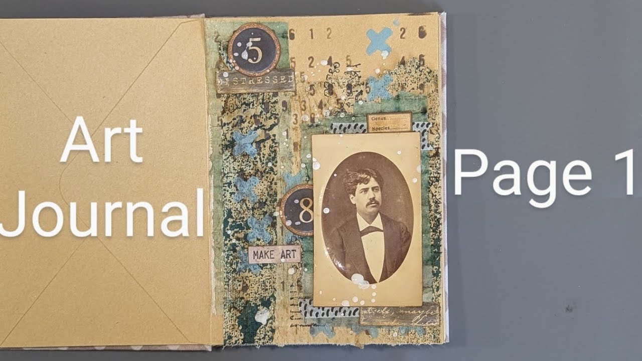 Tutoriel art journal page #mixedmedia #artjournal #artjournaling #artjournalpage #vintage #tutorial 