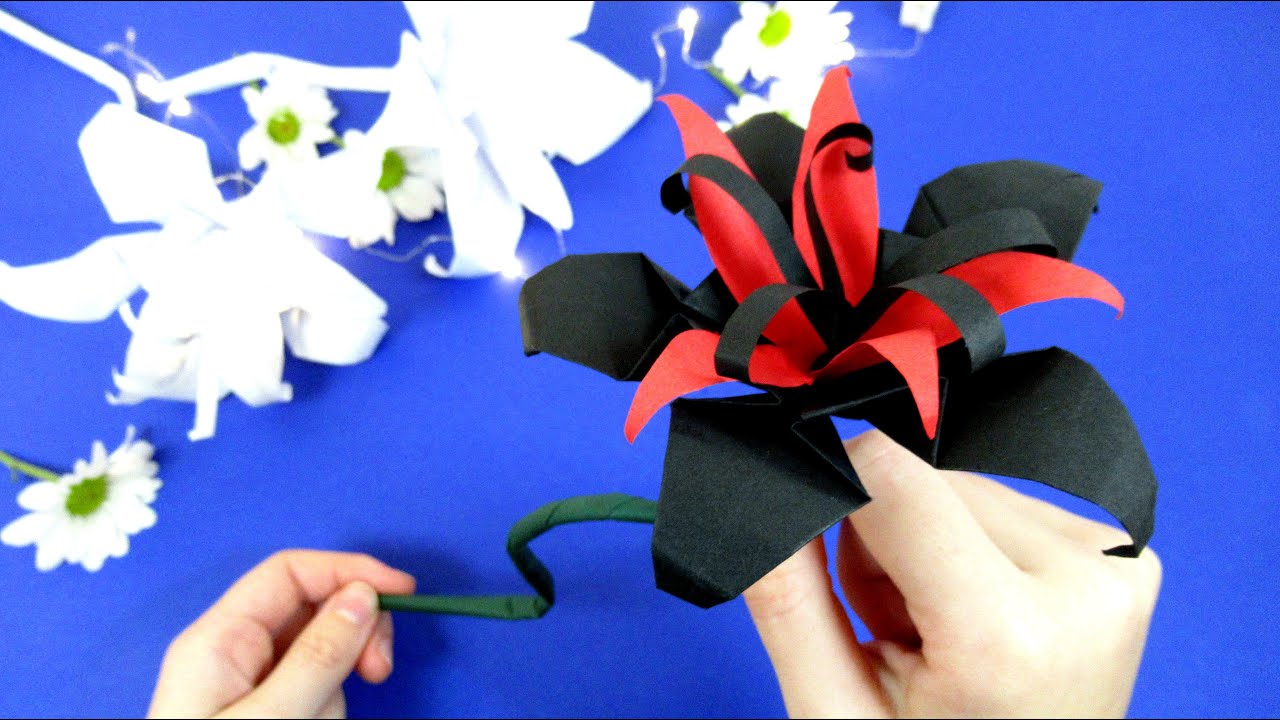 Красивый цветок из бумаги своими руками  Делаем необычный цветок из бумаги