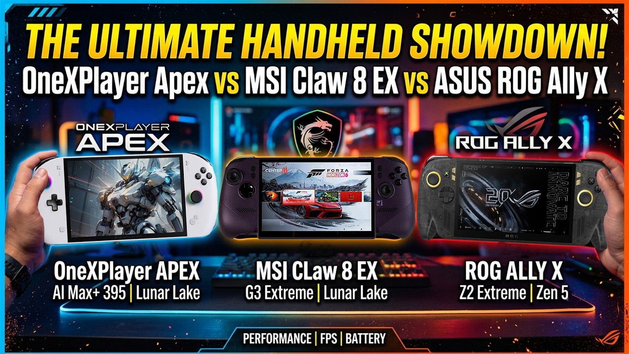 OneXPlayer Apex (AI Max+ 395) & MSI Claw 8 EX (G3 Extreme) &  ROG Xbox Ally X (Z2 Extreme) TDP 20W