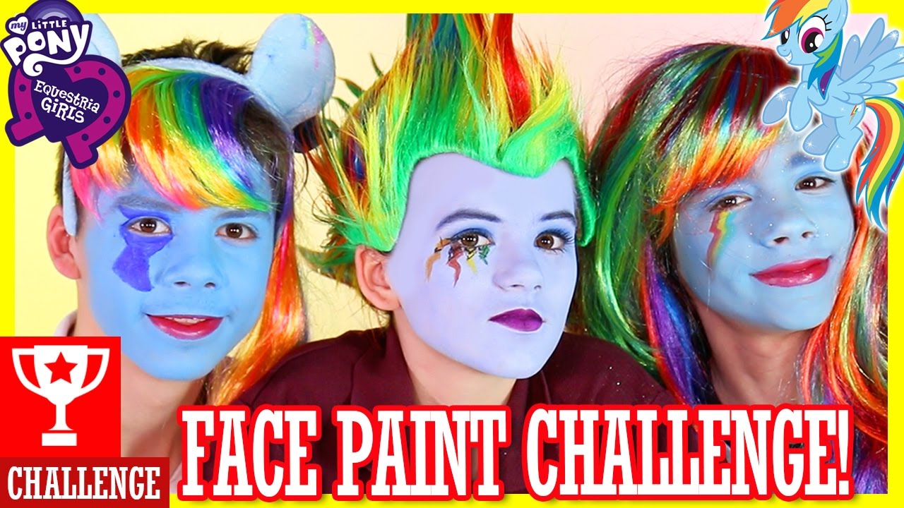 MY LITTLE PONY RAINBOW DASH FACE PAINT CHALLENGE!  |  KITTIESMAMA