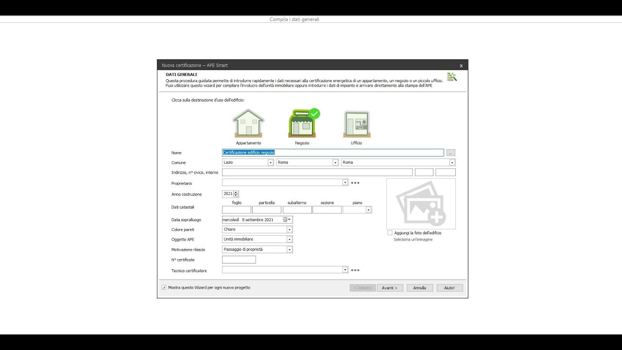 APE SMART - esempio di certificazione energetica di un appartamento