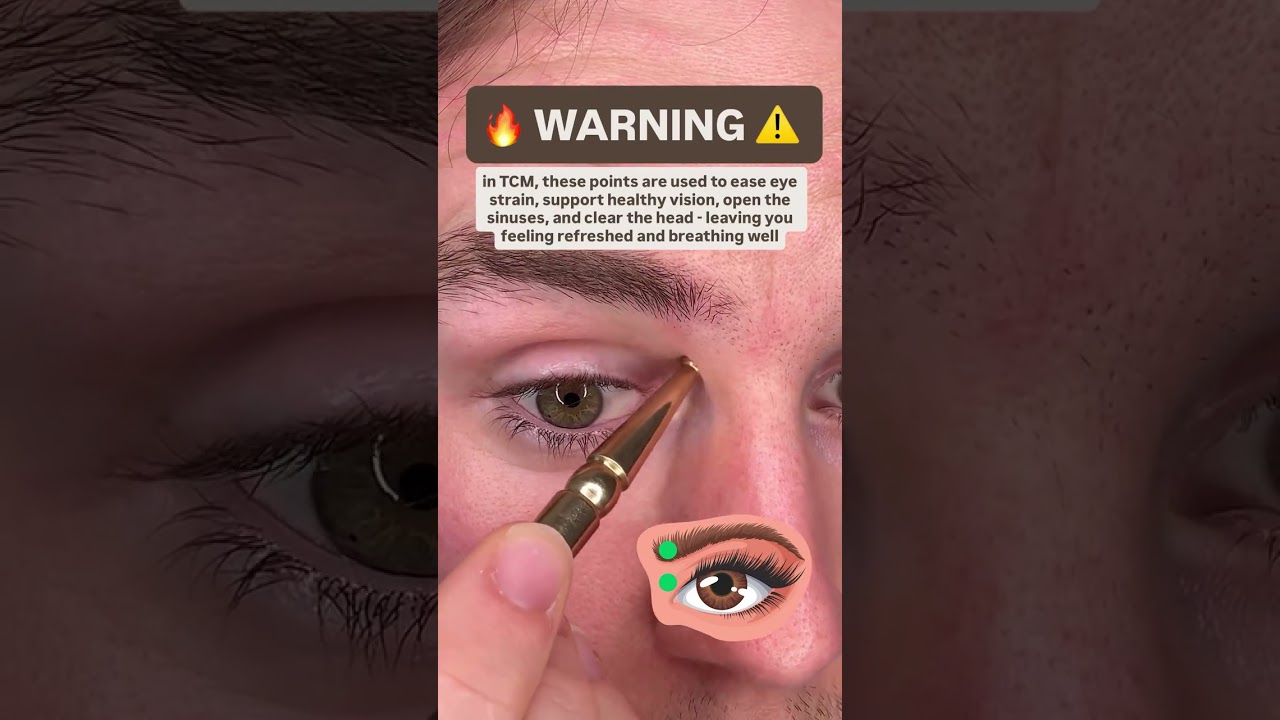 Two Points For Sinus & Eye Strain 👇🏼 How to find them: ✋🏼 Start at the tear duct (the soft spot