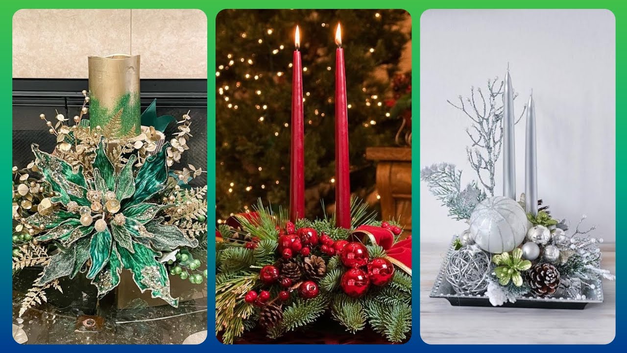 150+ Artificial Christmas decorations centre piece of candles #interiors #garden #decoration