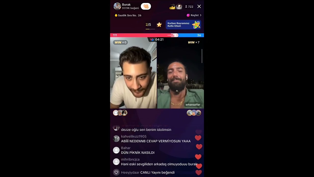Kısmetse Olur Burak Genç Erhan Tiktok Canlı Yayın