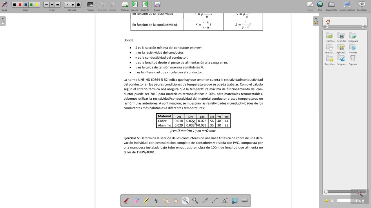 Calculo de Secciones - Caída de tensión