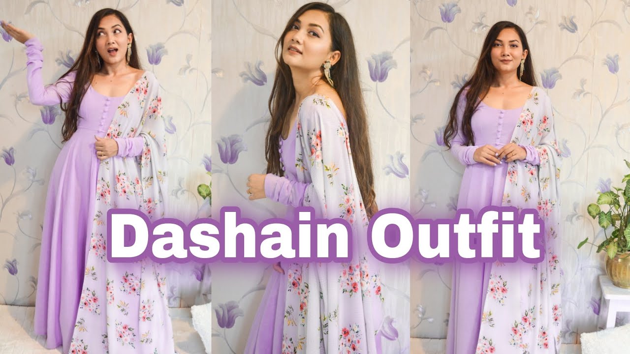Dashain Outfit Making ll Lavender Anarkali Gown ll *DASHAIN SPECIAL ll