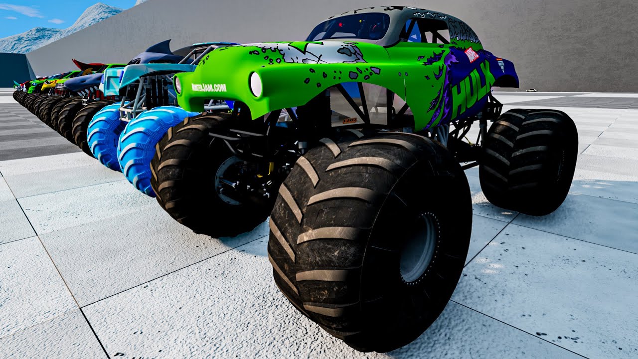 Monster Truck Jam Crashes and Incredible Chaos! Extreme Monster Truck Mods, Non-Stop Destruction