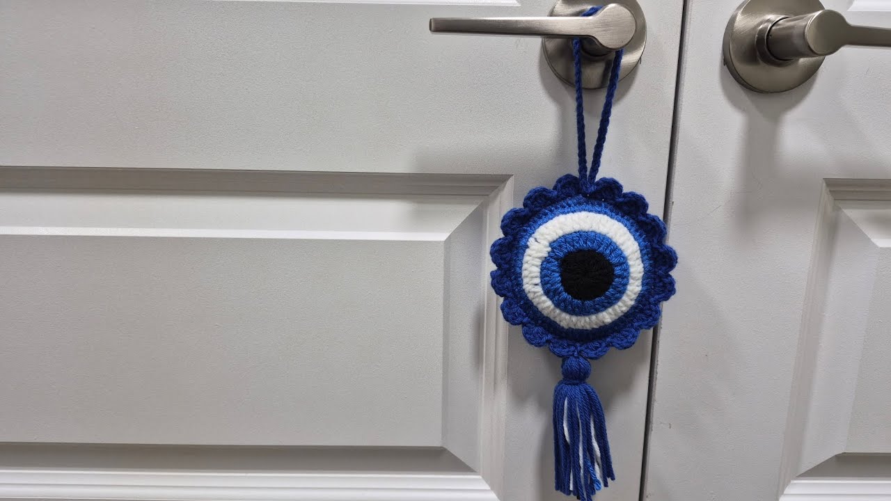 Easy crochet Evil eye tutorial, step by step pattern for beginners! #crochet #knitting #handmade 
