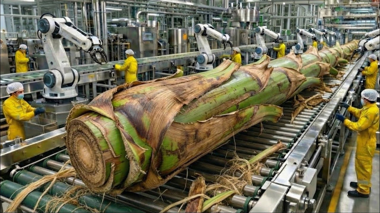 Dentro de una fábrica de tallos de plátano: del tallo a la tela de alta calidad (proceso completo)