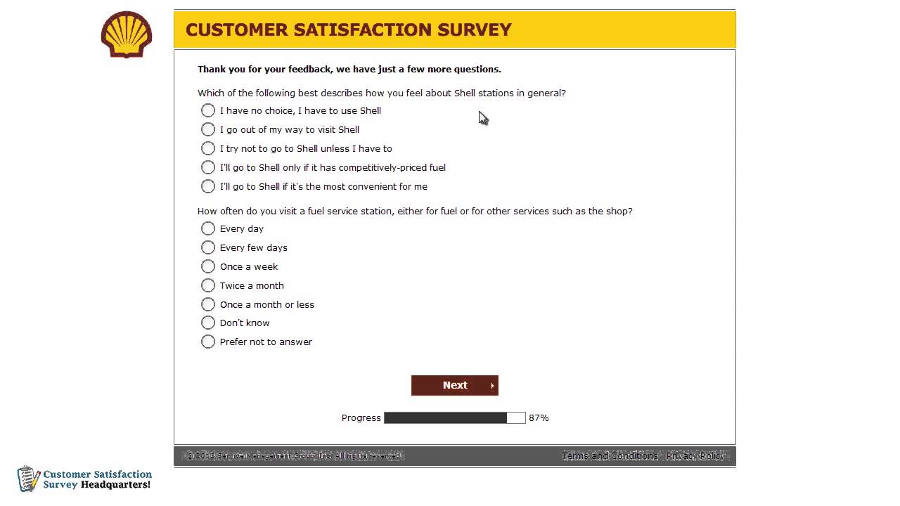 How to Participate in the Tellshell.Shell.com Web Survey