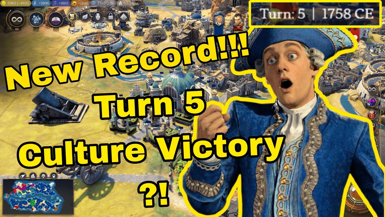 Turn 5 Culture Victory?? New Record broken!! - Civilization 7
