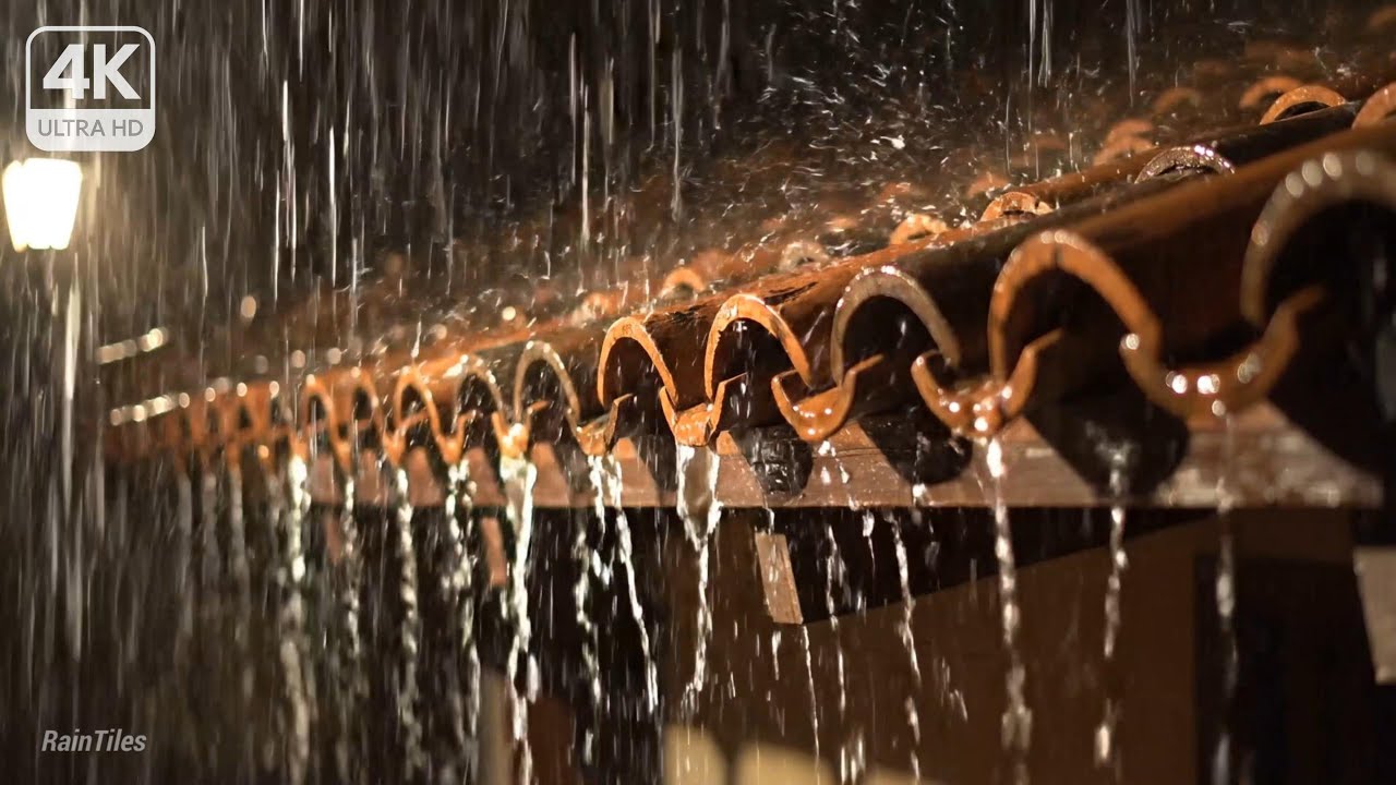 Singing Roof Tiles Rain – Continuous White Noise to Calm the Mind (4K)