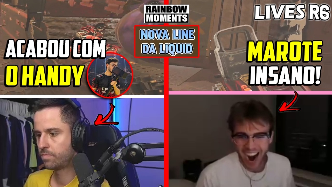 RAZAH ZUANDO O HANDY, ALEMAO REAGINDO AO MAROTE DO DOKI, LINE DA LIQUID - MELHORES MOMENTOS LIVES R6
