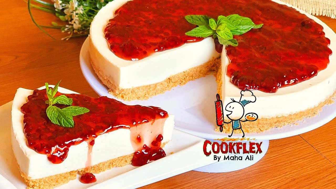 Easy no bake no egg cheesecake recipe #subtitles