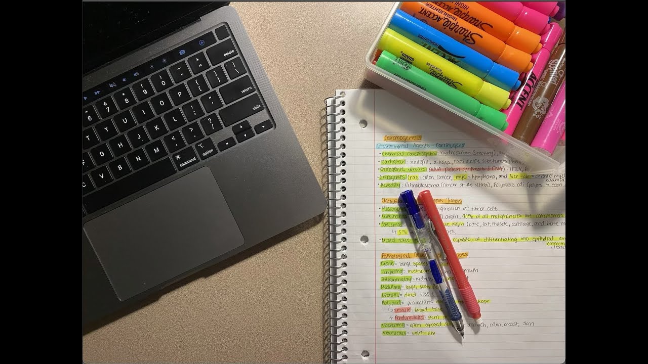 ASMR note taking (no talking, writing sounds, highlighting)