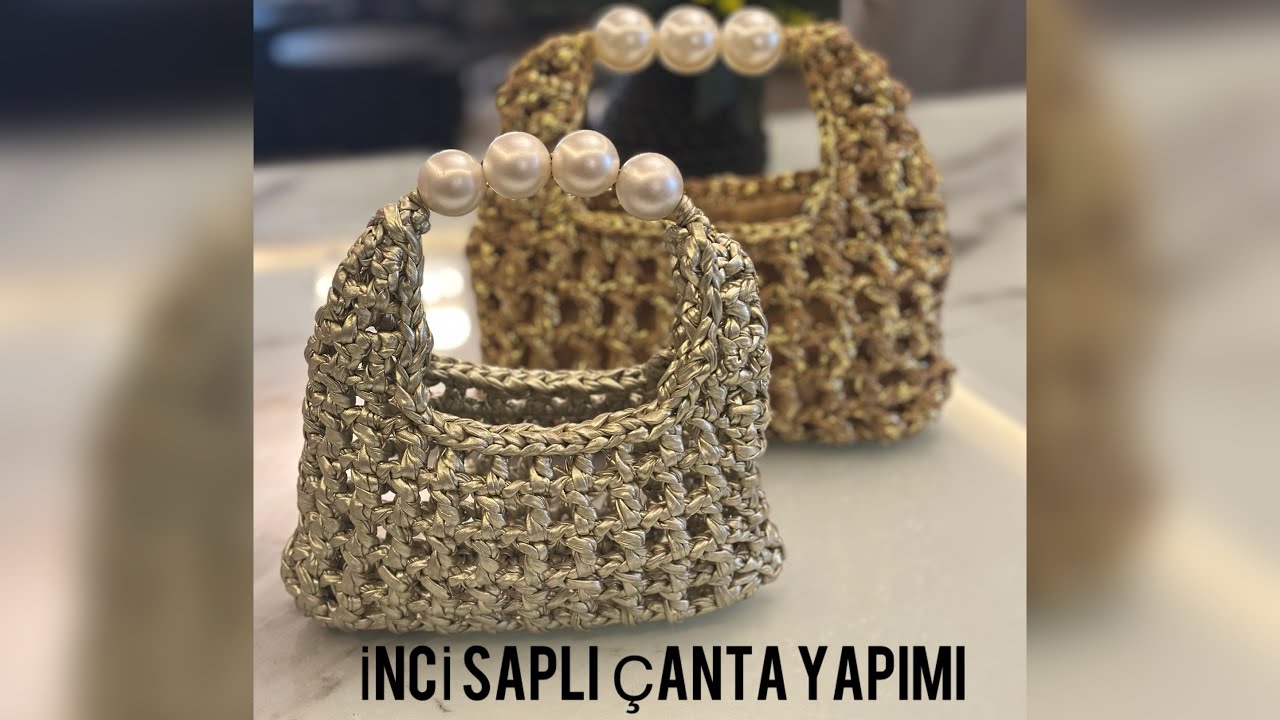 METALİK DERİ İP İLE İNCİ SAPLI ÇANTA YAPIMI